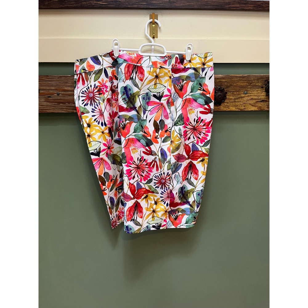 RipSkirt Hawaii Watercolor Floral Wrap Skirt Womens XXLargeâ White Multi Color